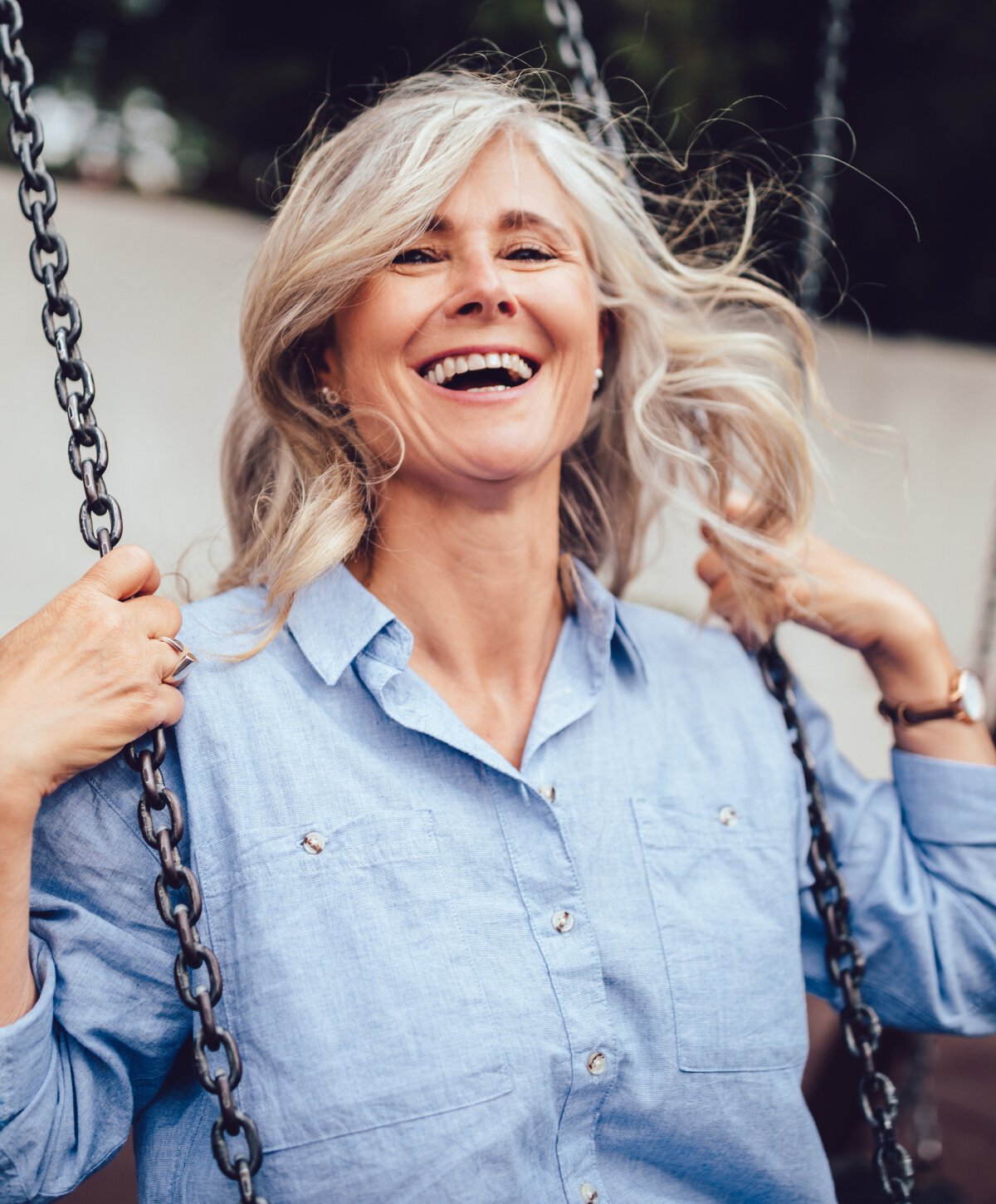 Atlanta lip lift model laughing