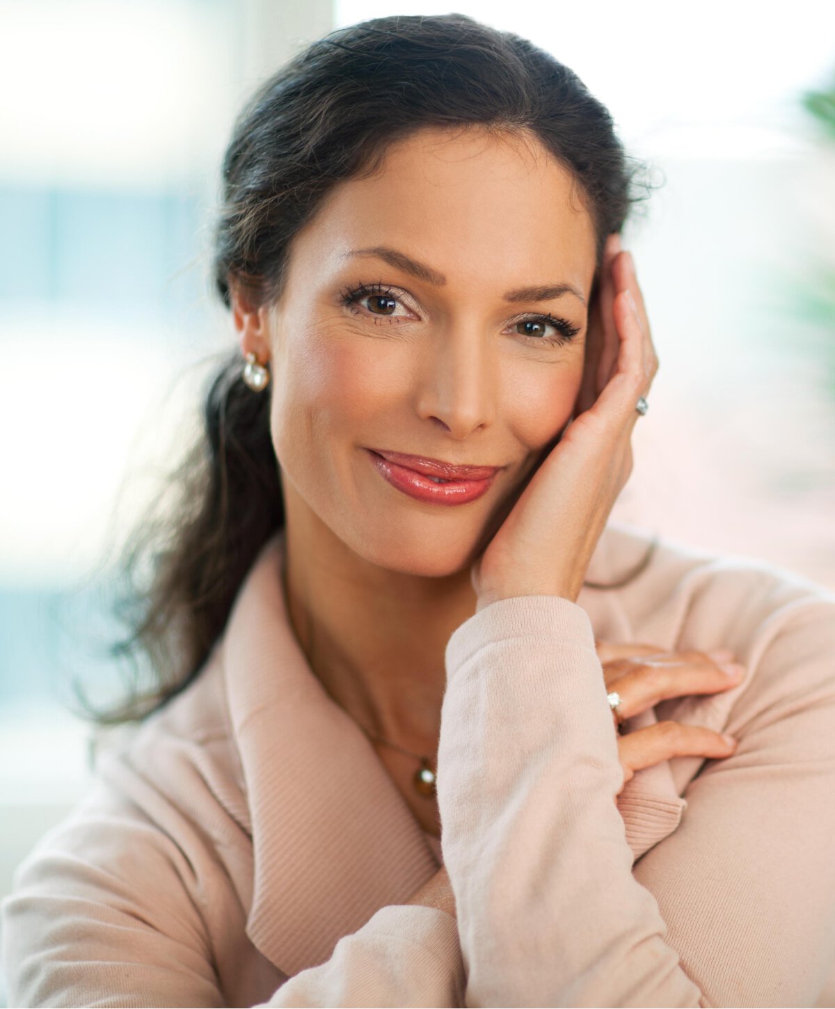 Atlanta neck lift model smiling